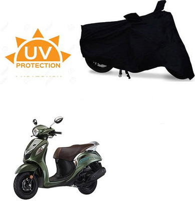 SRENTERPRISES Two Wheeler Cover for Yamaha(Fascino, Black)
