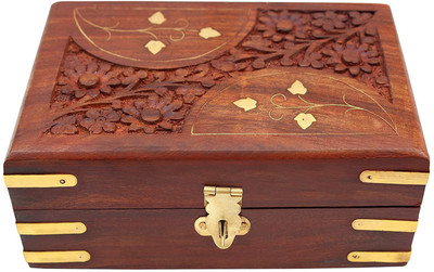 Wood Master Sre Jewellery Box To store make up beauty products Vanity Box(Brown)