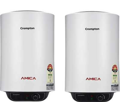 CROMPTON 25 L Storage Water Geyser (AMICA PACK OF 2, White)