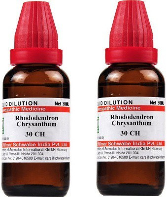 Dr.Willmar Schwabe India Rhododendron Chrysanthum 30CH Liquid(2 x 30 ml)