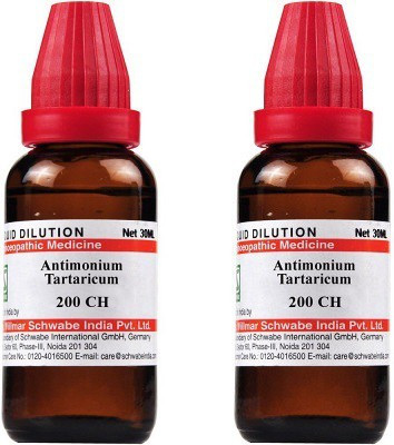 Dr.Willmar Schwabe India Antimonium Tartaricum 200CH Liquid(2 x 30 ml)