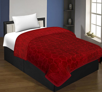 Flipkart SmartBuy Printed Single Mink Blanket for  Mild Winter(Microfiber, Magenta)