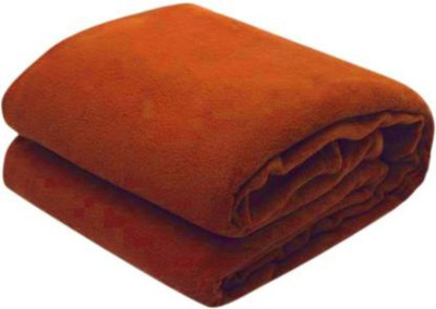 Supreme Home Collective Solid Single Fleece Blanket for  AC Room(Polyester, Orange)