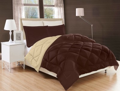 curious lifestyle Self Design Double Comforter for  Heavy Winter(Poly Cotton, Brown, Beige)