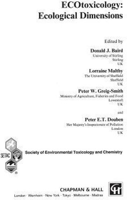 ECOtoxicology: Ecological Dimensions(English, Hardcover, unknown)