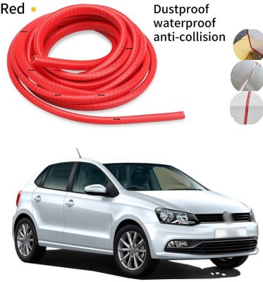 PRTEK Rubber Car Door Guard(Red, Pack of 1, Volkswagen, Polo GT)