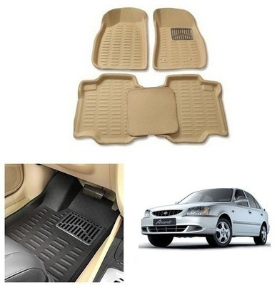 After cars Plastic 3D Mat For  Hyundai Accent(Beige)