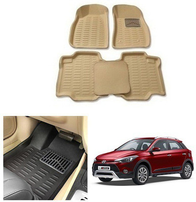 After cars Plastic 3D Mat For  Hyundai i20 Active(Beige)