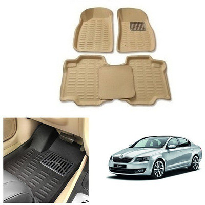 After cars Plastic 3D Mat For  Skoda Octavia(Beige)