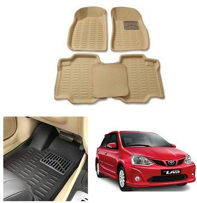 After cars Plastic 3D Mat For  Toyota Etios Liva(Beige)