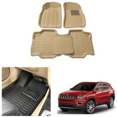 After cars Plastic 3D Mat For  Jeep Compass(Beige)