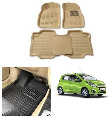 After cars Plastic 3D Mat For  Chevrolet Beat(Beige)