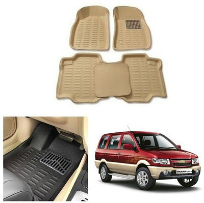 After cars Plastic 3D Mat For  Chevrolet Tavera(Beige)