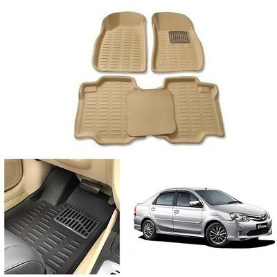 After cars Plastic 3D Mat For  Toyota Etios(Beige)