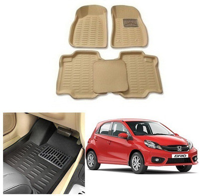 After cars Plastic 3D Mat For  Honda Brio(Beige)