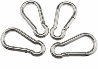 Bullfit Spring Snap Hook Swing Connector/Heavy Duty Multipurpose Locking Carabiner- Silver Locking Carabiner(Silver)