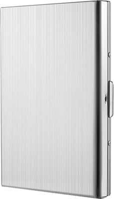 StealODeal Stainless Steel Front Pocket 6-Slot Credit/Debit Water-Resistant RFID Blocking 6 Card Holder(Set of 1, Silver)