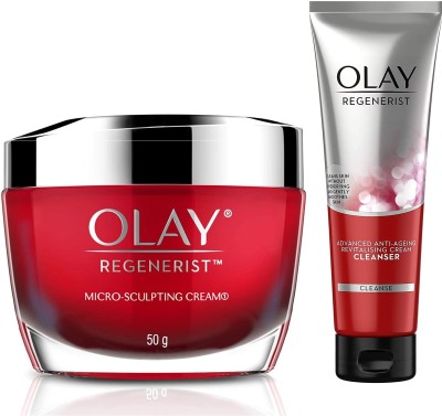 OLAY Regenerist Kit (Micro Sculpting Cream + Advanced Anti Ageing Revitalizing Cleanser)(2 Items in the set)