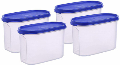 QUISTAL Plastic Grocery Container  - 1000 ml(Pack of 4, Blue, White)