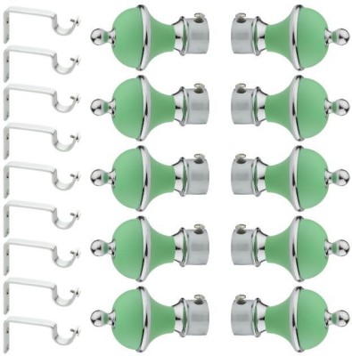 GLOXY Green Rod Rail Bracket, Curtain Knobs, Curtain Hooks, Curtain Rods Metal(Pack of 20)