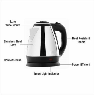NIMYANK Stainless Steel Scarlett Electric Beverage Maker(2 L, Silver , Black)