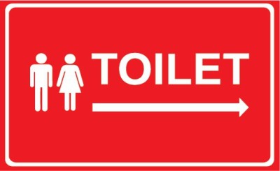 VVWV TOILET SIGN STICKERS OFFICE HOME SHOP Emergency Sign