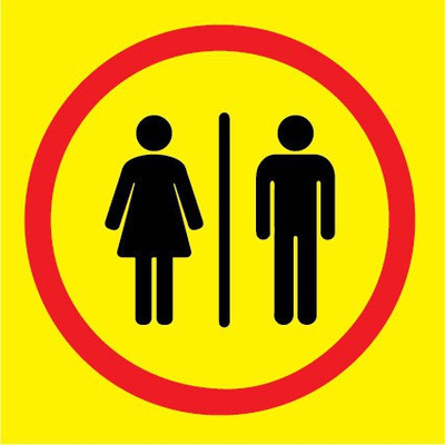 VVWV TOILET SIGN STICKER Emergency Sign