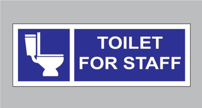 VVWV TOILET FOR STAFF SIGN STICKER Emergency Sign