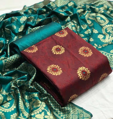 VredeVogel Cotton Silk Self Design Salwar Suit Material