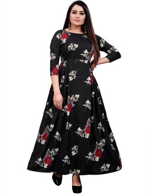 maruti fab Anarkali Gown(Black, Red, White)