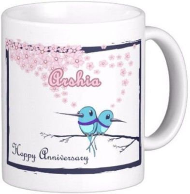 Exocticaa Happy Anniversary Arshia Wish 83 Ceramic Coffee Mug(330 ml)