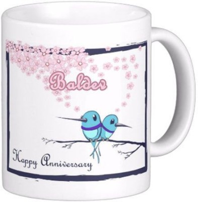 Exocticaa Happy Anniversary Baldev Wish 83 Ceramic Coffee Mug(330 ml)