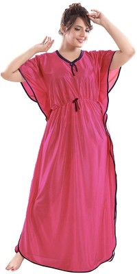 onms Solid Satin Blend Women Kaftan