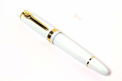 Gold Leaf Neo Jinhao Unique 159 White Gold Trim Midium Nib Set Of 1 Pcs Fountain Pen(Ink Color - Blue)