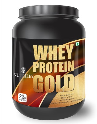 NUTRILEY Whey Protein Gold Protein Supplement Strawberry Whey Protein(1 kg, Strawberry)