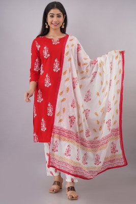 JFT Jaipur Fabtex Printed Kurta, Trouser/Pant & Dupatta Set