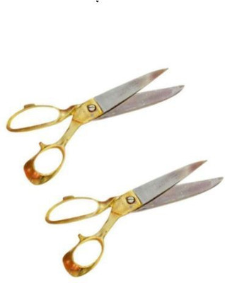 SBTs Tailoring Scissors with Golden Brass Handle (Size-8, 202 MM) - Set of 2 Scissors(Set of 2, Silver, golden)
