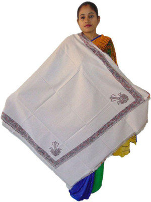 KAVIM Wool Printed Men, Women Shawl(Beige)