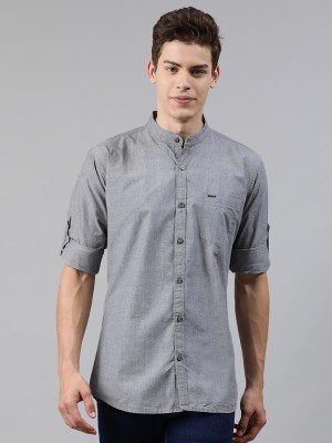 Urbano Fashion Men Solid Casual Grey Shirt