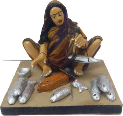 simonart and printing Decorative Showpiece  -  13 cm(Clay, Multicolor)