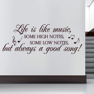 LYOMAN 45 cm lifeislike-blk Self Adhesive Sticker(Pack of 1)