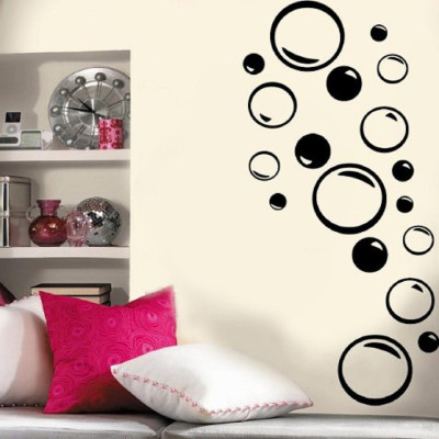 LYOMAN 45 cm buble-blk Self Adhesive Sticker(Pack of 1)