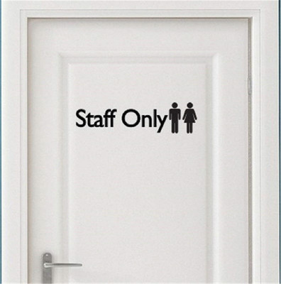 LYOMAN 45 cm staffonly-blk Self Adhesive Sticker(Pack of 1)