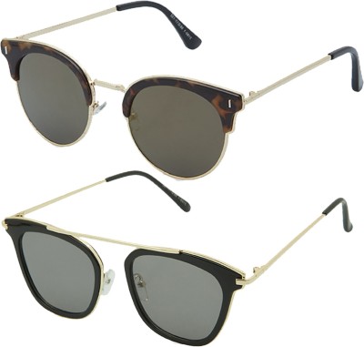 VAST Aviator Sunglasses(For Men & Women, Black, Grey)