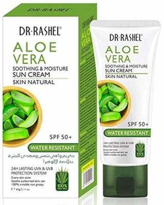 Dr. Rashel Sunscreen - SPF 50 PA++++ Dr Rashel Natural Aloe Vera SPF 50+ Sunscreen Soothing Moisturizing Hydrating Sun Cream Broad Spectrum UVA/UVB Sun Block(60 g)