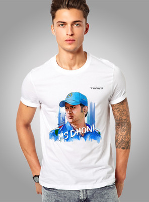 Tocayo Printed Men Round Neck White T-Shirt