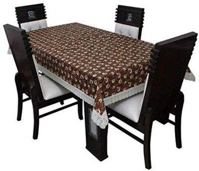 MONKDECOR Geometric 6 Seater Table Cover(Brown, Plastic)