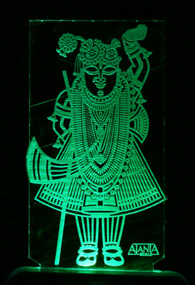 Super Ajanta 2007Shreenathji bava 3D Illusion Night Lamp Comes with 7 Multi-Color and Perfect Laser Cut Design Night Lamp(10 cm, Multicolor)