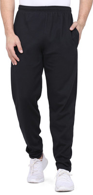 Clothina Solid Men Black Track Pants