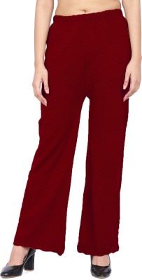 Ramp Bottoms Regular Fit, Flared, Relaxed Women Maroon Trousers